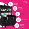 Everything Mary XXL 4 Wheel Collapsible Rolling Sewing Machine Storage Case, Black & Floral Trim